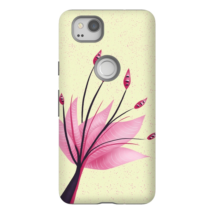 Pixel 2 StrongFit Pink Abstract Water Lily Flower by Boriana Giormova