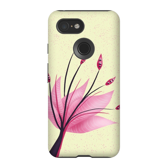 Pixel 3 StrongFit Pink Abstract Water Lily Flower by Boriana Giormova