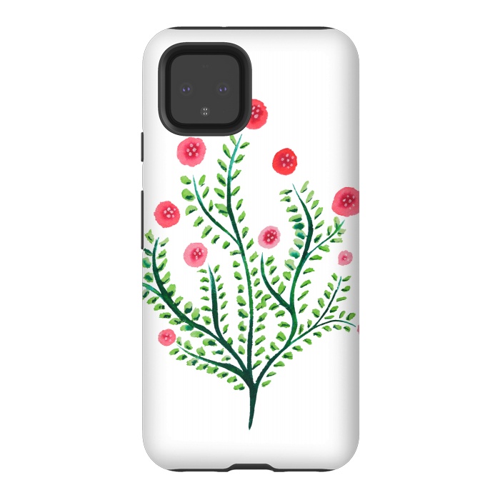 Pixel 4 StrongFit Spring Plant In Pink And Green by Boriana Giormova