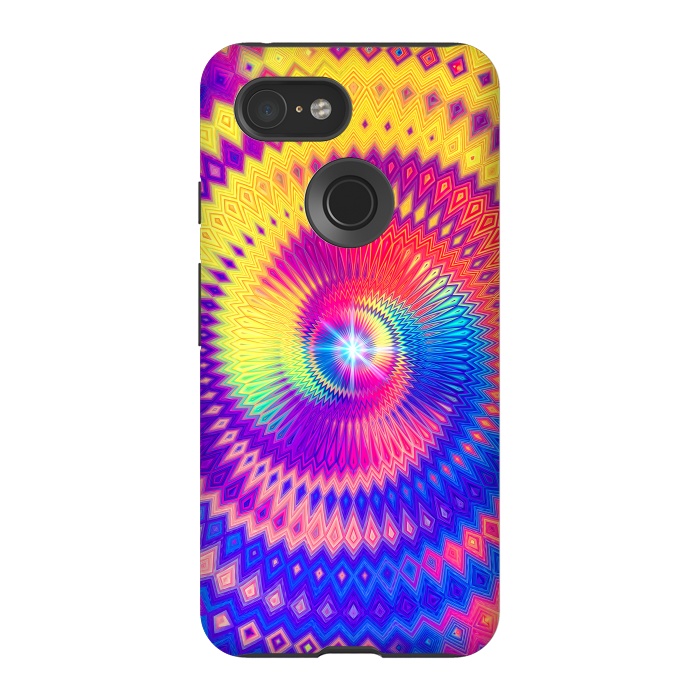 Pixel 3 StrongFit Abstract Colorful Diamond Shape Circular Design by Art Design Works