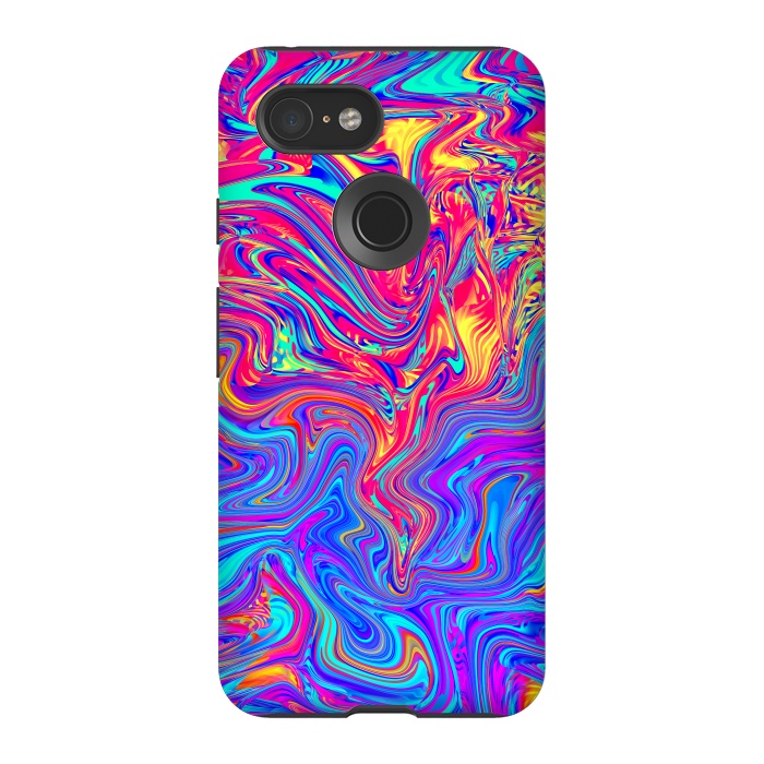 Pixel 3 StrongFit Abstract Colorful Waves by Art Design Works