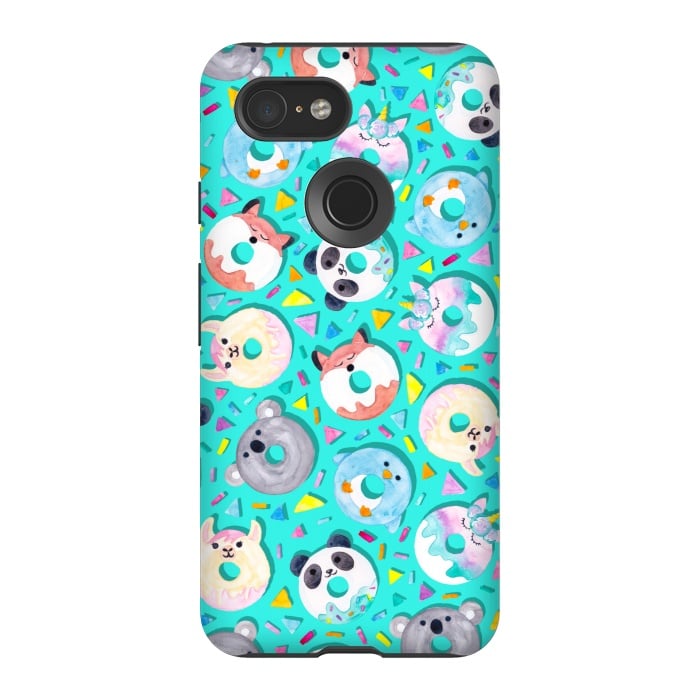 Pixel 3 StrongFit Animal Donut Confetti by gingerlique