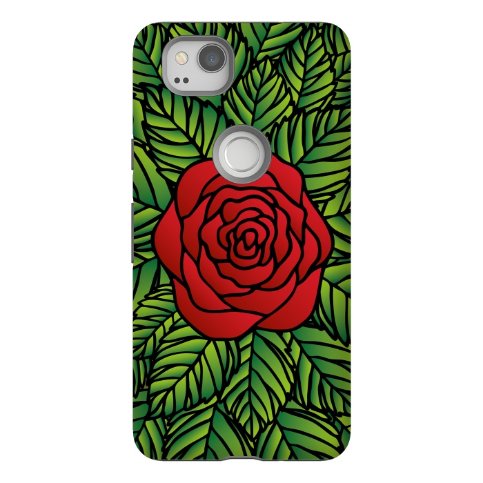 Pixel 2 StrongFit Red Rose by Majoih