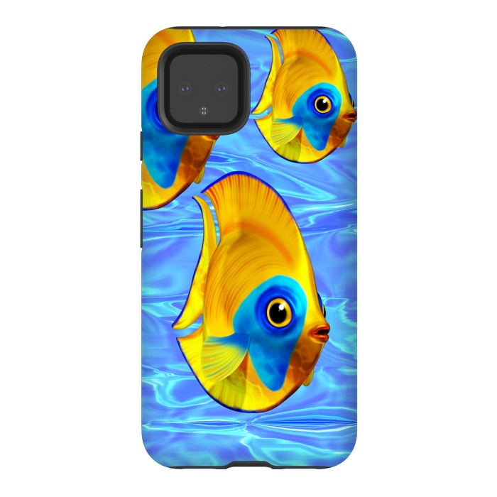 Pixel 4 StrongFit Fish 3D Cute Tropical Cutie on Clear Blue Ocean Water  by BluedarkArt
