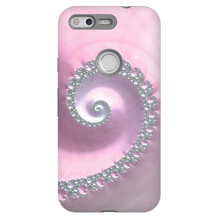Pixel StrongFit Pink Pastel Fractal Swirl by Andrea Haase