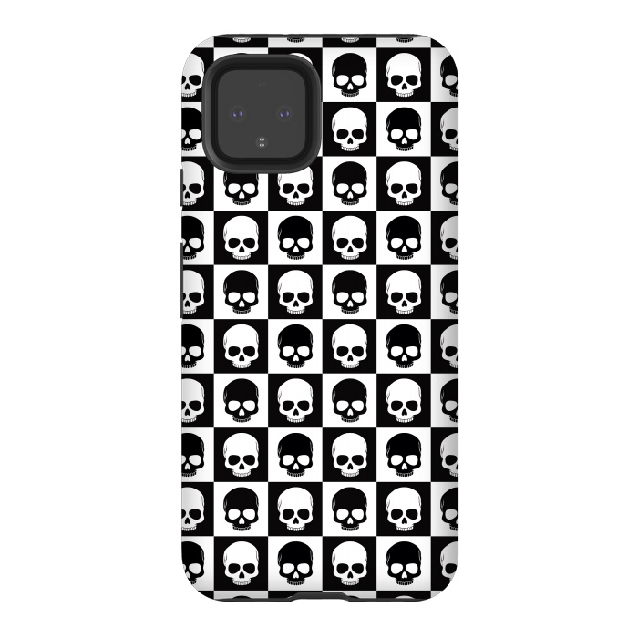 Pixel 4 StrongFit Checkered Skulls Pattern I by Art Design Works