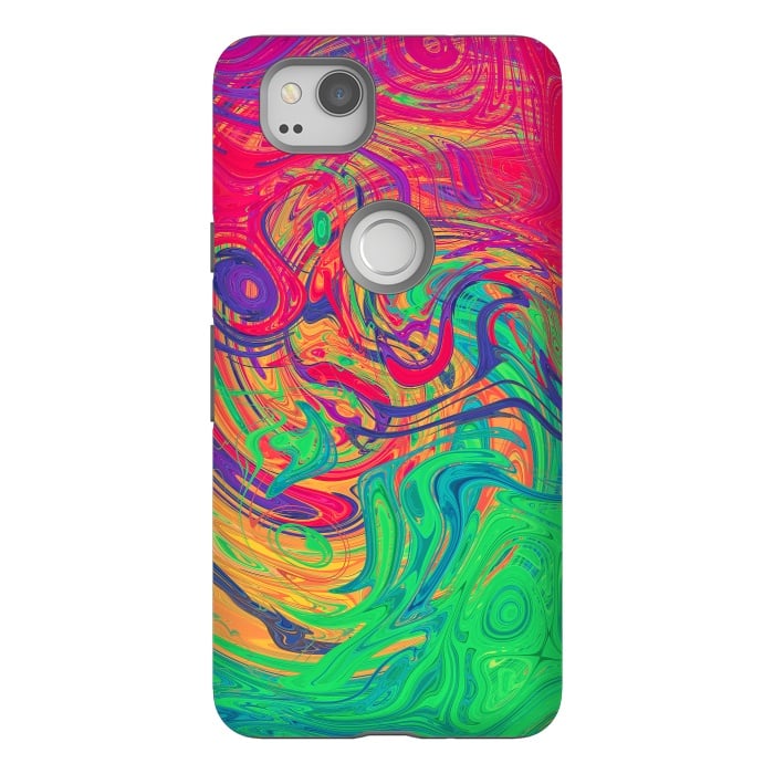 Pixel 2 StrongFit Abstract Multicolored Waves by Art Design Works