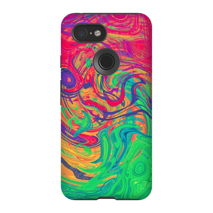 Pixel 3 StrongFit Abstract Multicolored Waves by Art Design Works