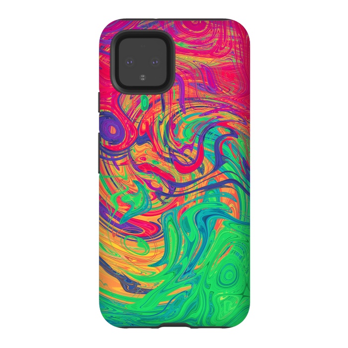 Pixel 4 StrongFit Abstract Multicolored Waves by Art Design Works