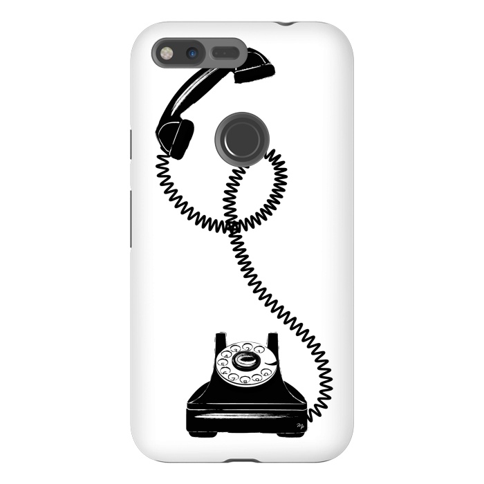 Pixel XL StrongFit Black Vintage Phone by Martina