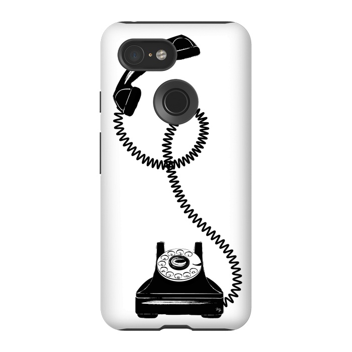Pixel 3 StrongFit Black Vintage Phone by Martina