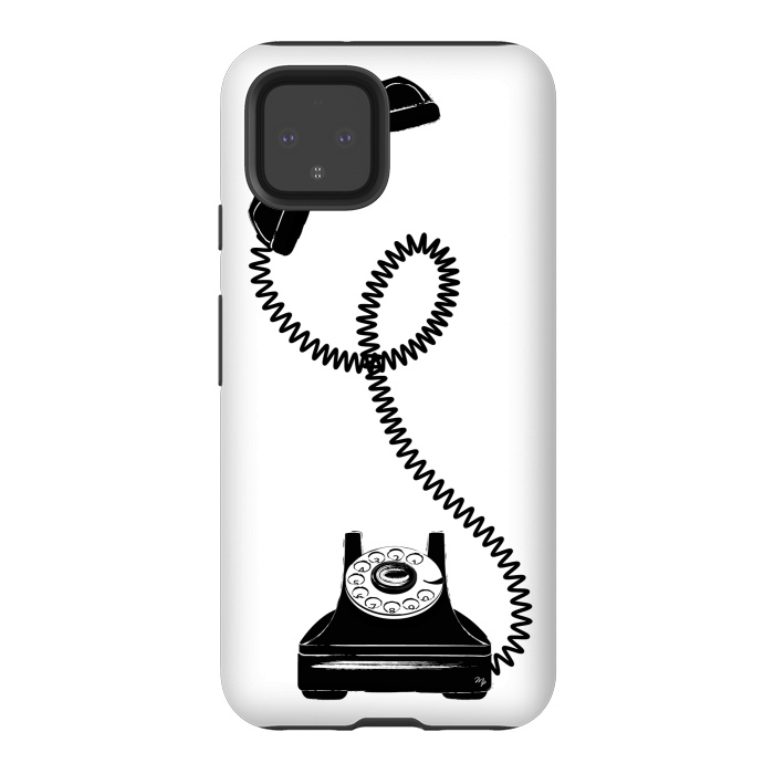 Pixel 4 StrongFit Black Vintage Phone by Martina