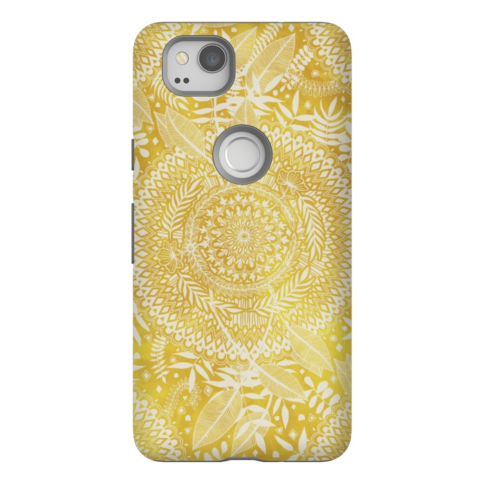 Pixel 2 StrongFit Medallion Pattern in Mustard and Cream by Micklyn Le Feuvre