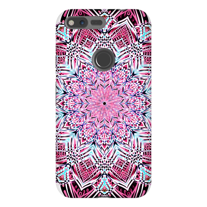 Pixel XL StrongFit Berry Pink Detailed Mandala by Micklyn Le Feuvre