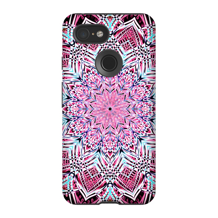 Pixel 3 StrongFit Berry Pink Detailed Mandala by Micklyn Le Feuvre