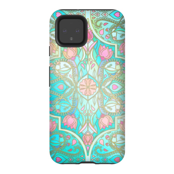 Pixel 4 StrongFit Floral Moroccan in Spring Pastels by Micklyn Le Feuvre