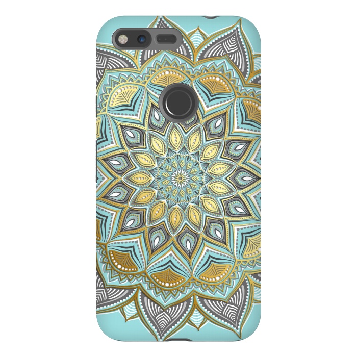 Pixel XL StrongFit Sunny Skies Gilded Lace Medallion by Micklyn Le Feuvre