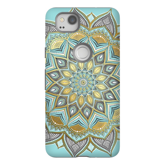 Pixel 2 StrongFit Sunny Skies Gilded Lace Medallion by Micklyn Le Feuvre