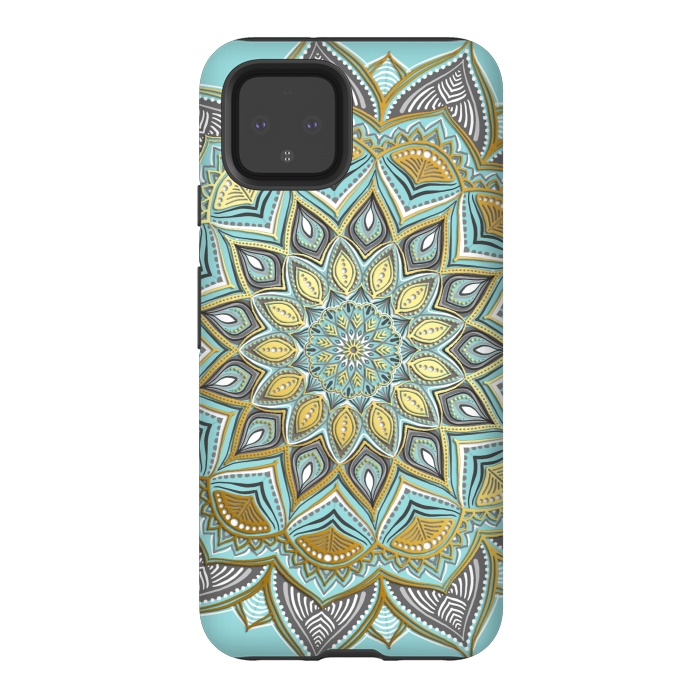 Pixel 4 StrongFit Sunny Skies Gilded Lace Medallion by Micklyn Le Feuvre