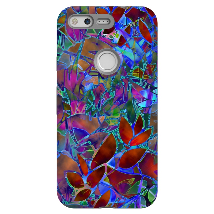 Pixel StrongFit Floral Abstract Stained Glass G174 by Medusa GraphicArt