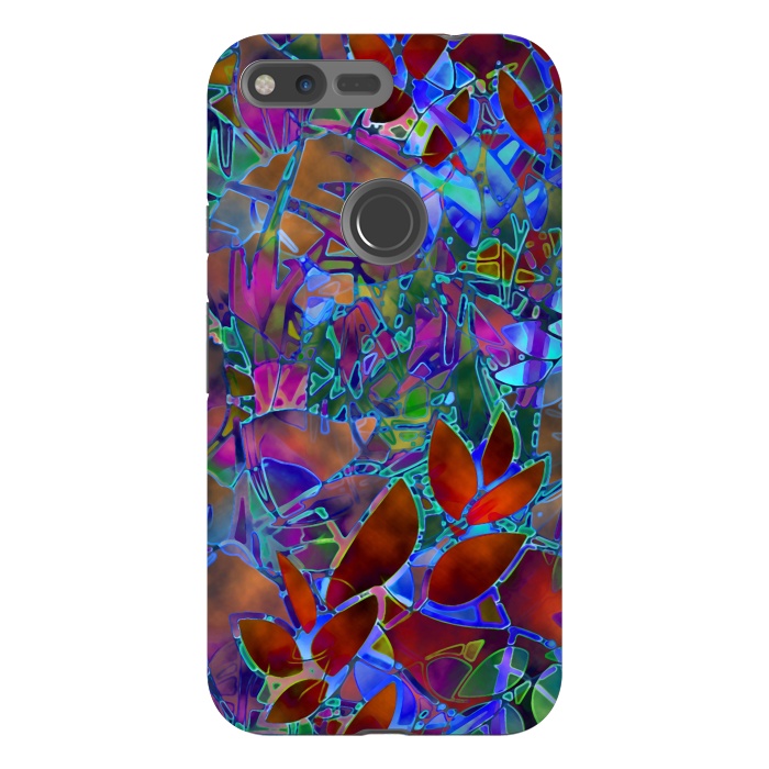 Pixel XL StrongFit Floral Abstract Stained Glass G174 by Medusa GraphicArt