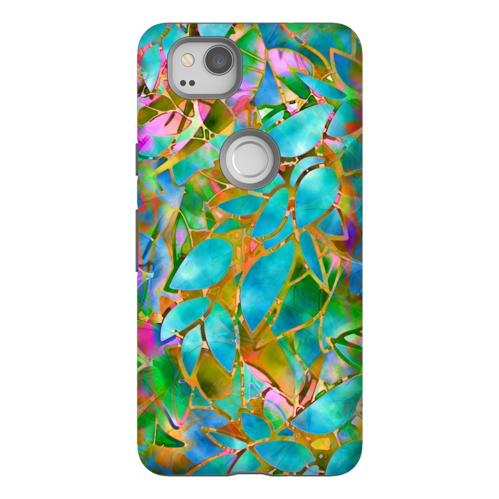 Pixel 2 StrongFit Floral Abstract Stained Glass G265  by Medusa GraphicArt