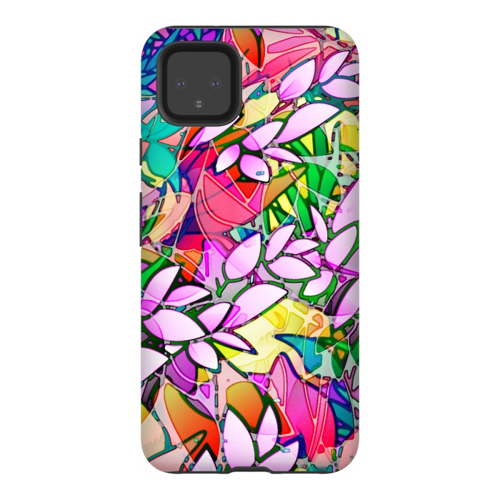 Pixel 4XL StrongFit Grunge Art Floral Abstract G130  by Medusa GraphicArt