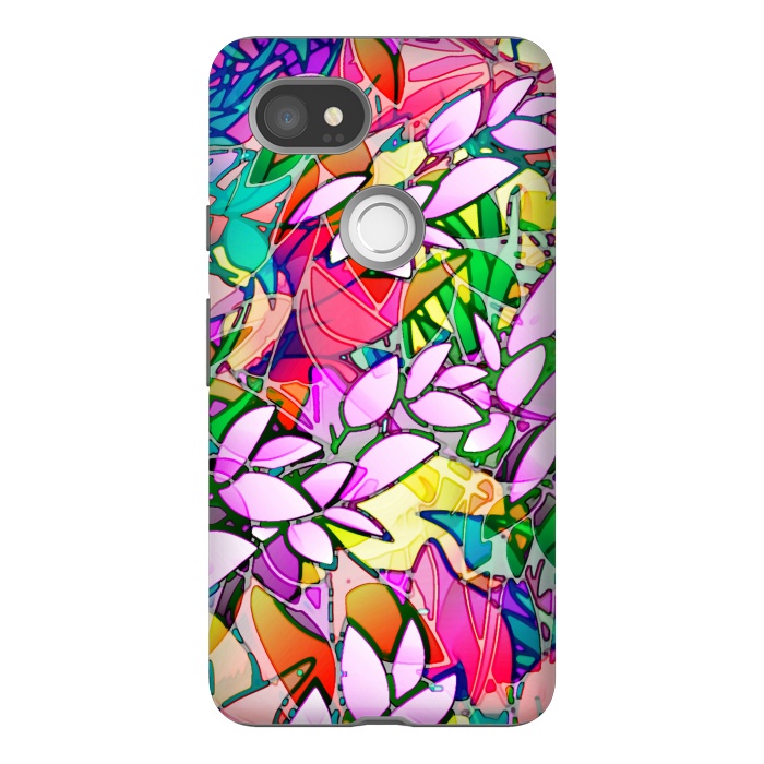 Pixel 2XL StrongFit Grunge Art Floral Abstract G130  by Medusa GraphicArt