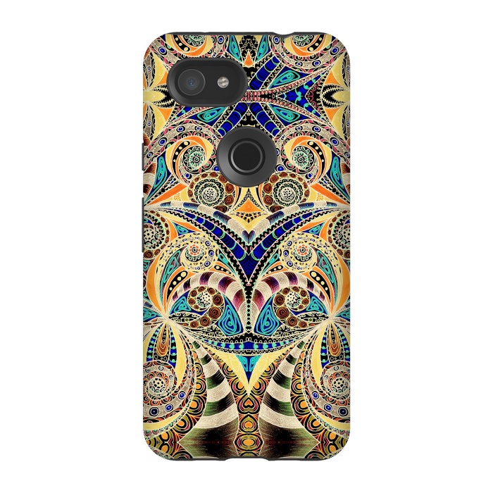 Pixel 3A StrongFit Drawing Floral Zentangle G240 by Medusa GraphicArt