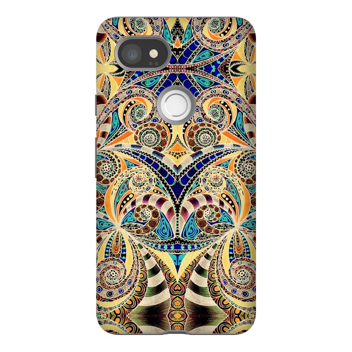 Pixel 2XL StrongFit Drawing Floral Zentangle G240 by Medusa GraphicArt
