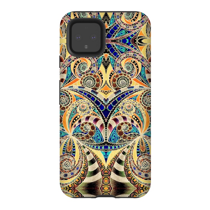 Pixel 4 StrongFit Drawing Floral Zentangle G240 by Medusa GraphicArt
