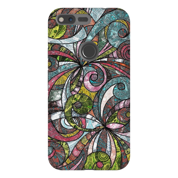 Pixel XL StrongFit Drawing Floral Zentangle G203 by Medusa GraphicArt
