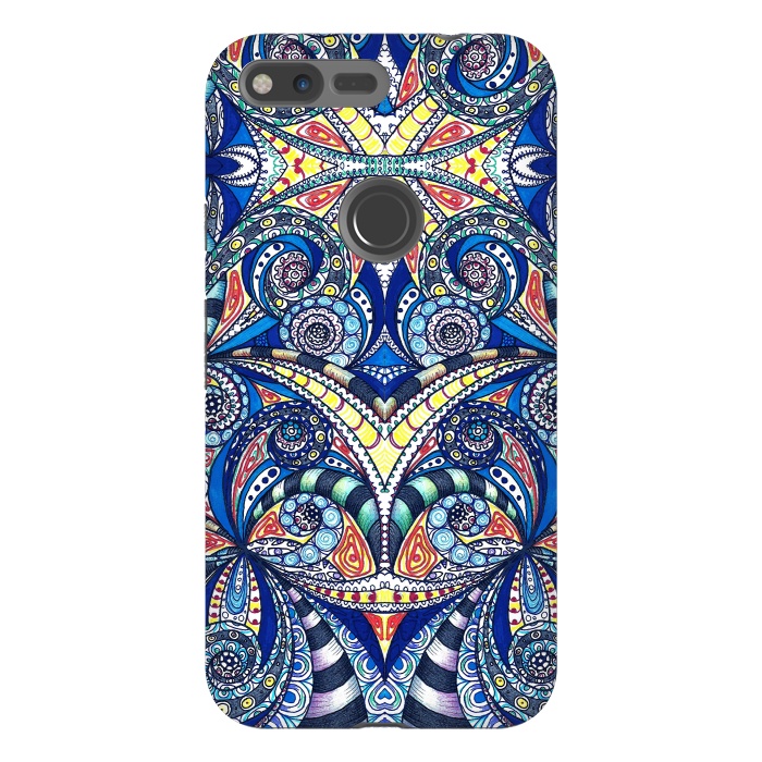 Pixel XL StrongFit Drawing Floral Zentangle G7B by Medusa GraphicArt