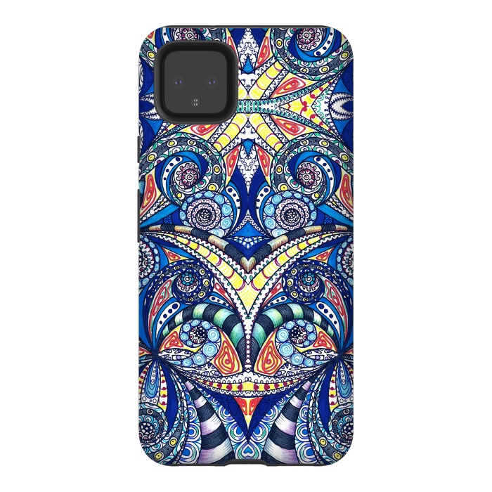 Pixel 4XL StrongFit Drawing Floral Zentangle G7B by Medusa GraphicArt