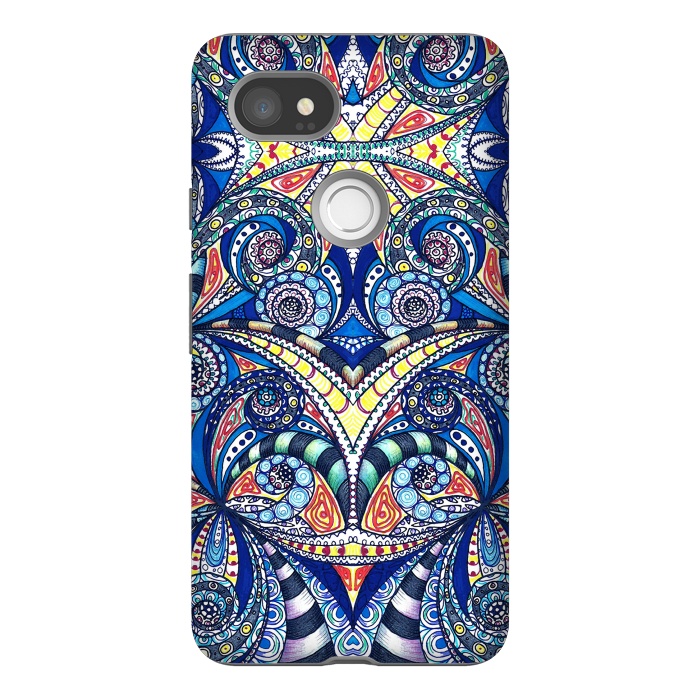 Pixel 2XL StrongFit Drawing Floral Zentangle G7B by Medusa GraphicArt