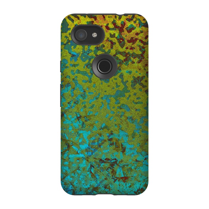 Pixel 3A StrongFit Colorful Corroded Background G292 by Medusa GraphicArt