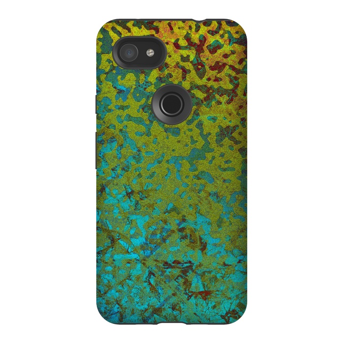Pixel 3AXL StrongFit Colorful Corroded Background G292 by Medusa GraphicArt
