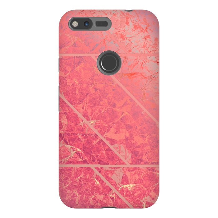 Pixel XL StrongFit Pink Marble Texture G281 by Medusa GraphicArt