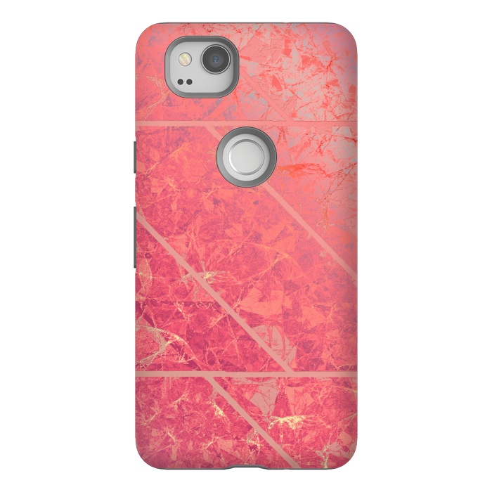 Pixel 2 StrongFit Pink Marble Texture G281 by Medusa GraphicArt