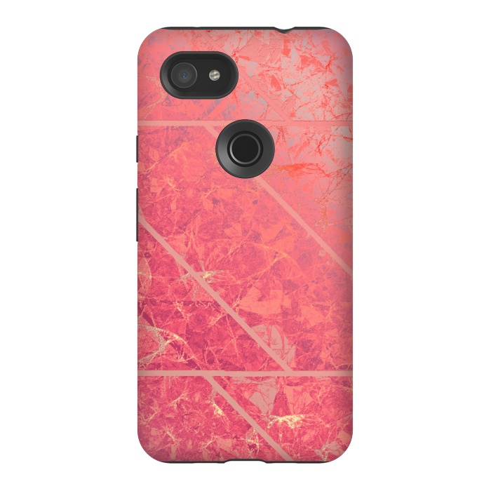 Pixel 3AXL StrongFit Pink Marble Texture G281 by Medusa GraphicArt