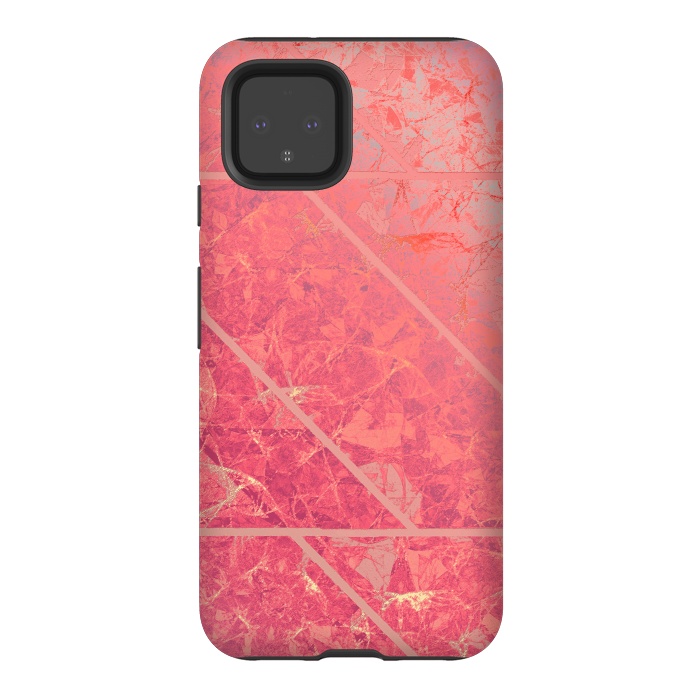 Pixel 4 StrongFit Pink Marble Texture G281 by Medusa GraphicArt