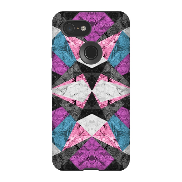 Pixel 3 StrongFit Marble Geometric Background G438 by Medusa GraphicArt