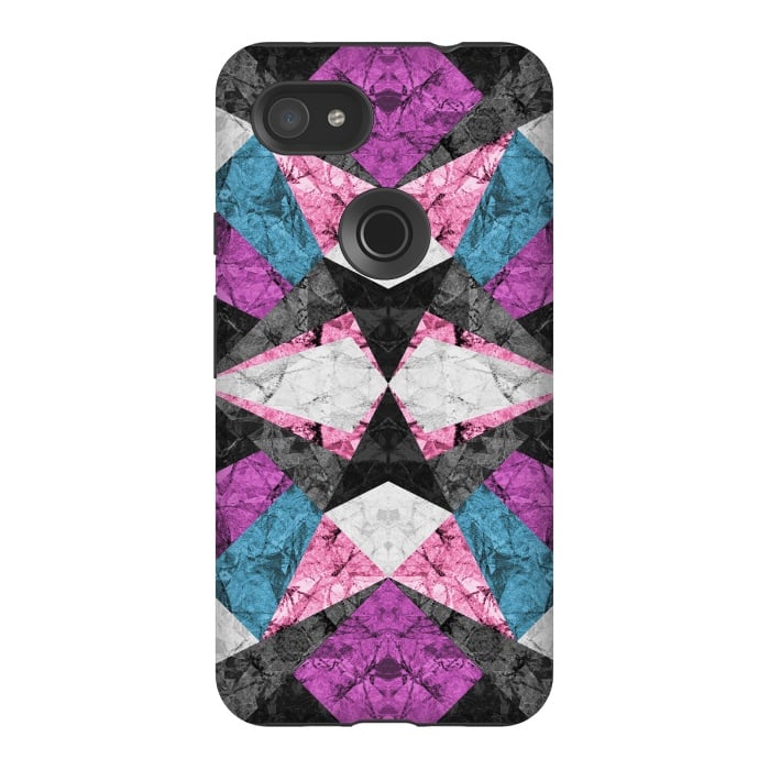Pixel 3AXL StrongFit Marble Geometric Background G438 by Medusa GraphicArt