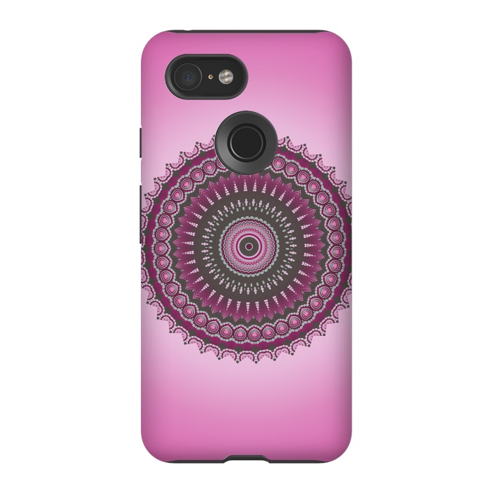 Pixel 3 StrongFit Pink Mandala Ornament 2 by Andrea Haase