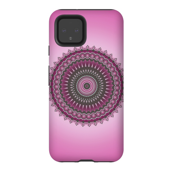 Pixel 4 StrongFit Pink Mandala Ornament 2 by Andrea Haase