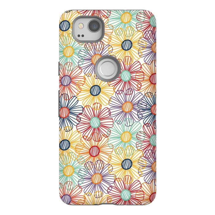Pixel 2 StrongFit RAINBOW FLORAL by TracyLucy Designs