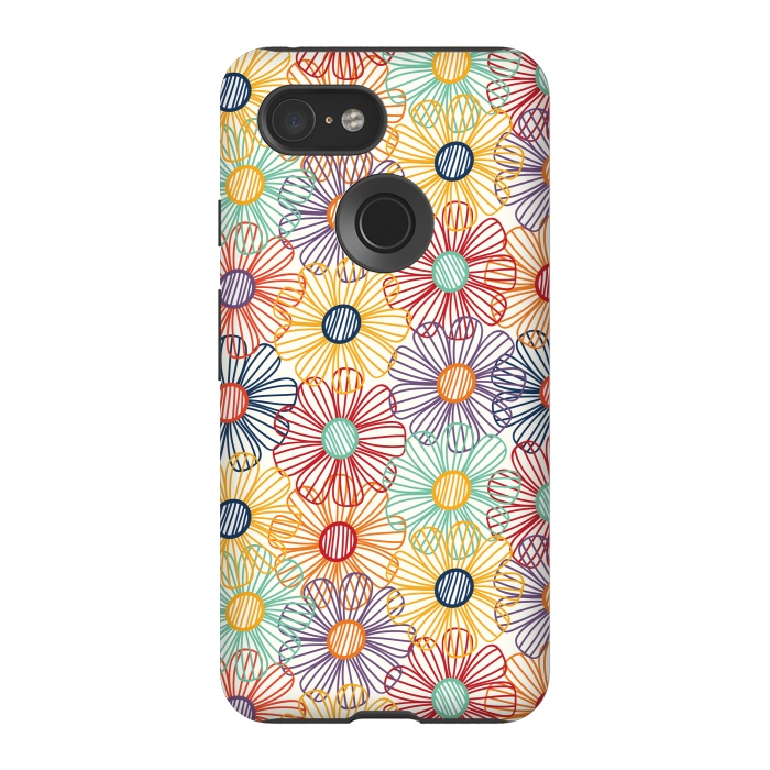 Pixel 3 StrongFit RAINBOW FLORAL by TracyLucy Designs