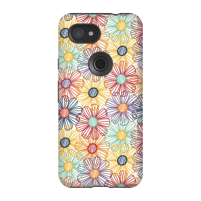 Pixel 3A StrongFit RAINBOW FLORAL by TracyLucy Designs