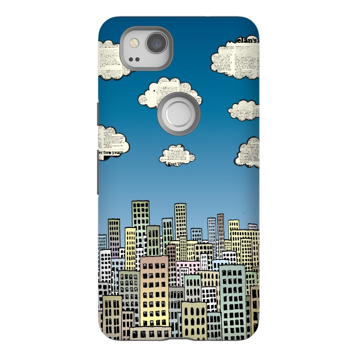 Pixel 2 StrongFit The city of paper clouds by Mangulica