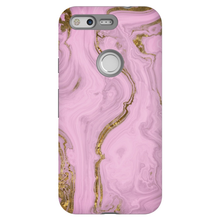 Pixel StrongFit Elegant Pink Marble With Gold 2 by Andrea Haase